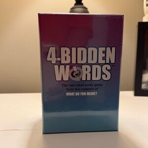 4-Bidden Words Adult Party Game - Gradient Purple & Teal. NEW IN BOX